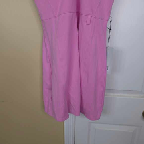 Girlfriend Collective Mariposa Pink Becca X Neck Dress Size L - Picture 3 of 8